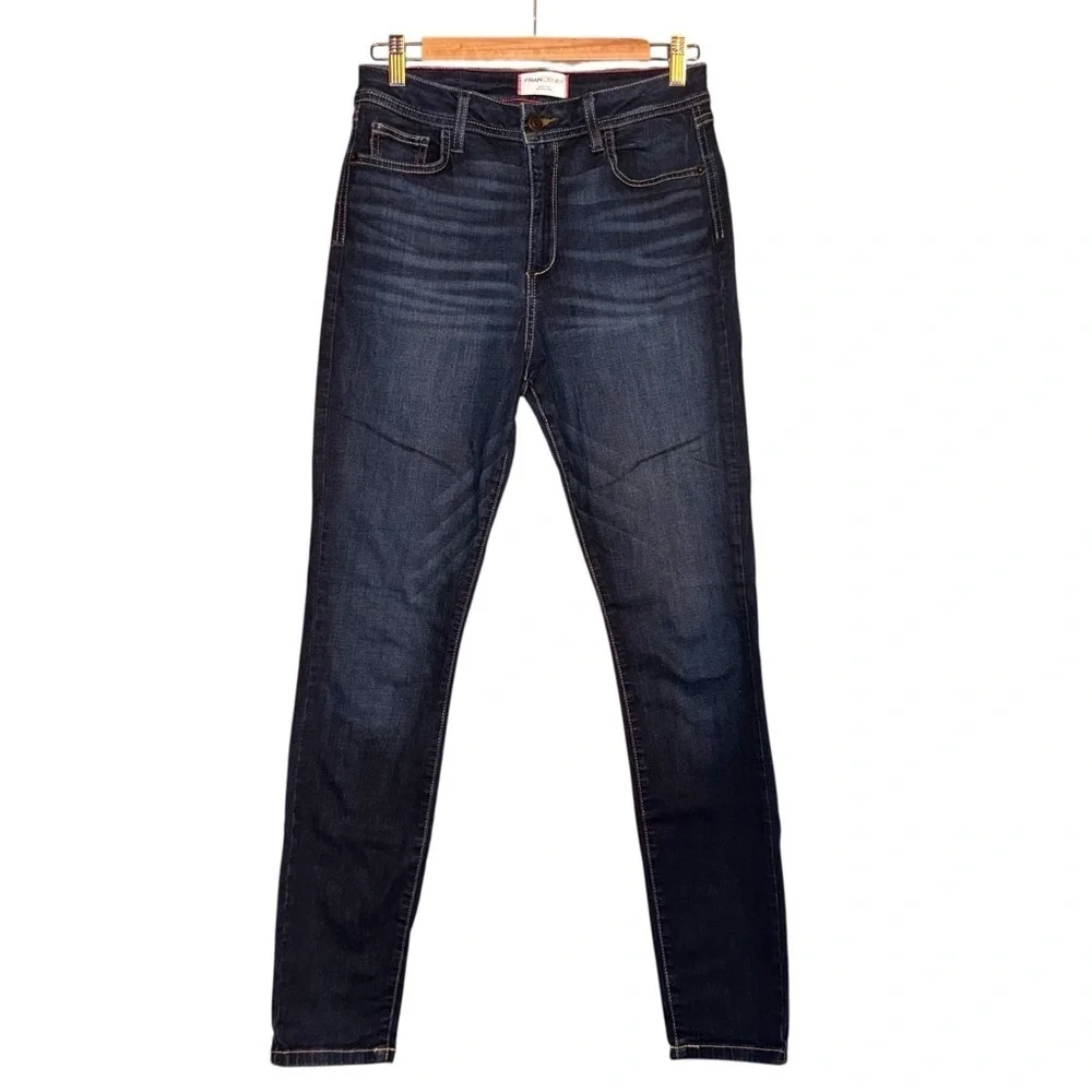 FRAN DENIM April Super High Rise Skinny Jeans Dark Wash Lifters’ Size 27 - Picture 3 of 14